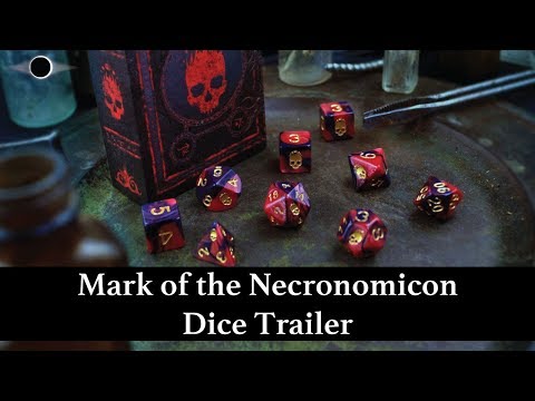 Mark of the Necronomicon Dice - Red and Inky Black Polyhedral Set