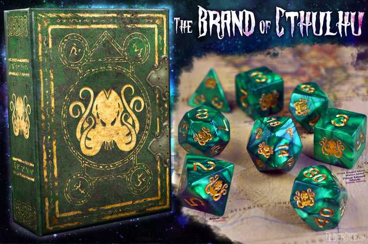 The Brand of Cthulhu polyhedral dice set